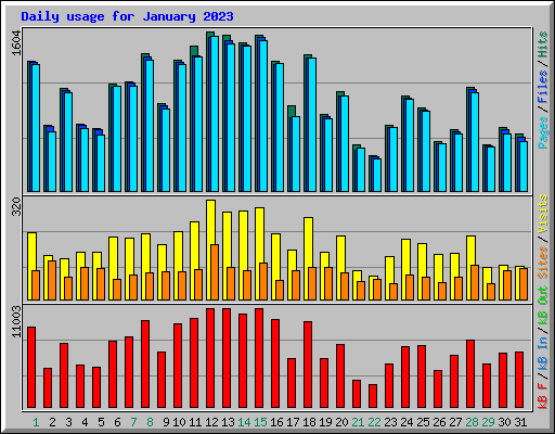 Daily usage for January 2023
