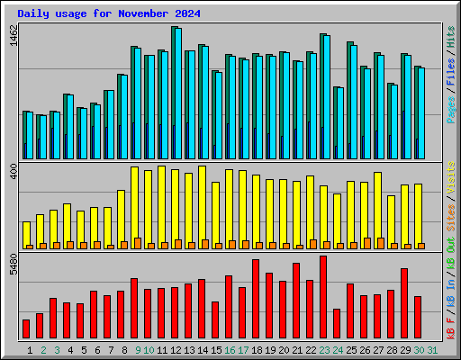 Daily usage for November 2024