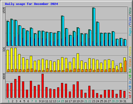 Daily usage for December 2024