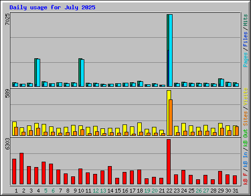 Daily usage for July 2025