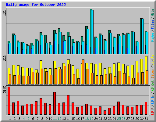 Daily usage for October 2025