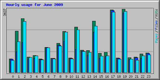 Hourly usage for June 2009