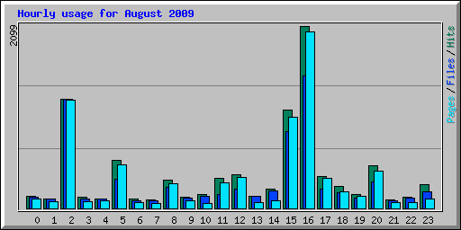 Hourly usage for August 2009