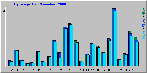 Hourly usage for November 2009