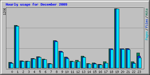 Hourly usage for December 2009