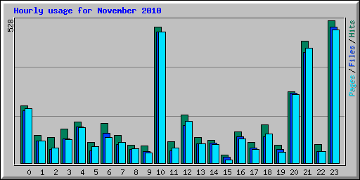 Hourly usage for November 2010