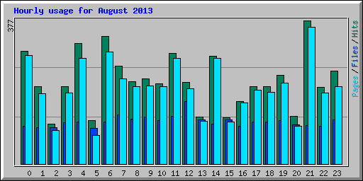 Hourly usage for August 2013