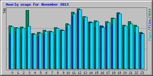 Hourly usage for November 2013