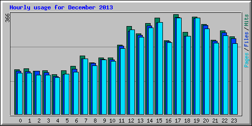 Hourly usage for December 2013
