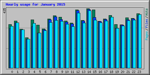 Hourly usage for January 2015