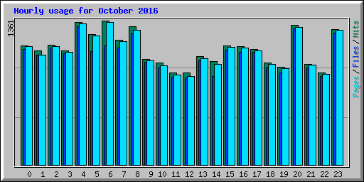 Hourly usage for October 2016