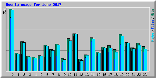 Hourly usage for June 2017