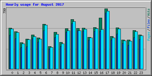 Hourly usage for August 2017