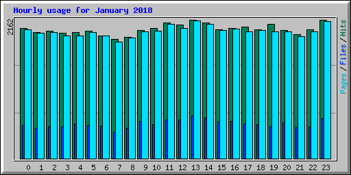Hourly usage for January 2018