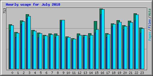 Hourly usage for July 2018