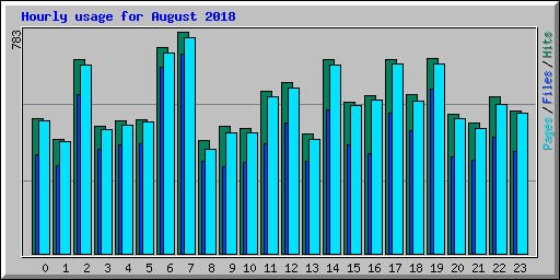 Hourly usage for August 2018
