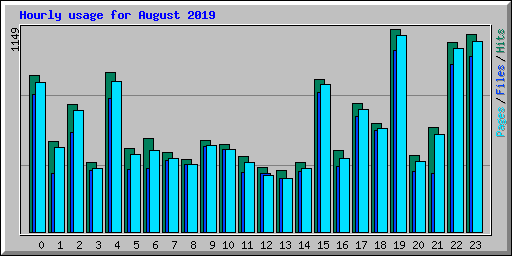 Hourly usage for August 2019
