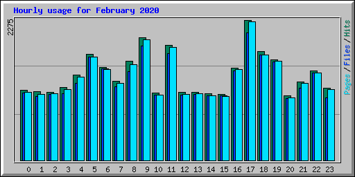 Hourly usage for February 2020