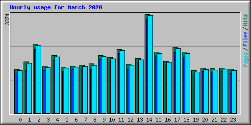 Hourly usage for March 2020