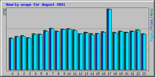 Hourly usage for August 2021