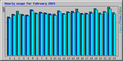 Hourly usage for February 2023