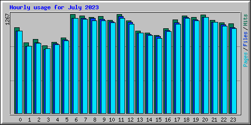 Hourly usage for July 2023