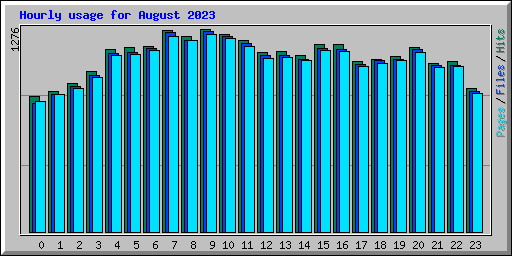 Hourly usage for August 2023