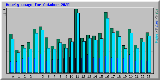 Hourly usage for October 2025
