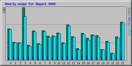 Hourly usage for August 2026